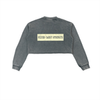 Snow Washed Raw Edge Cropped Sweatshirt
