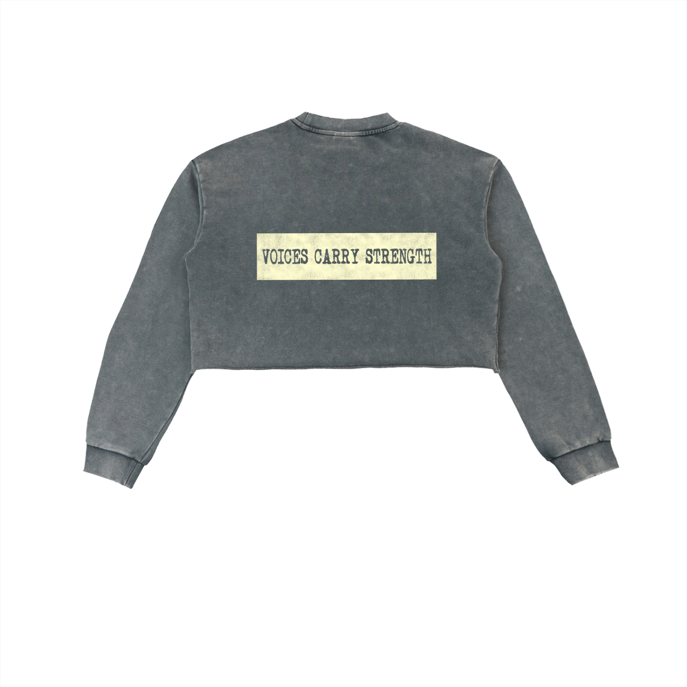 Snow Washed Raw Edge Cropped Sweatshirt