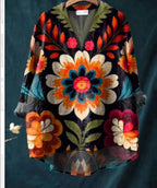 Fashion Digital Printing Large Wide V-neck Top