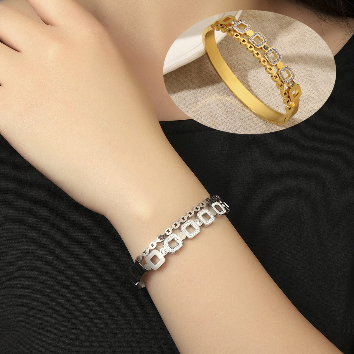 Stainless Steel Electroplated Bracelet For Women