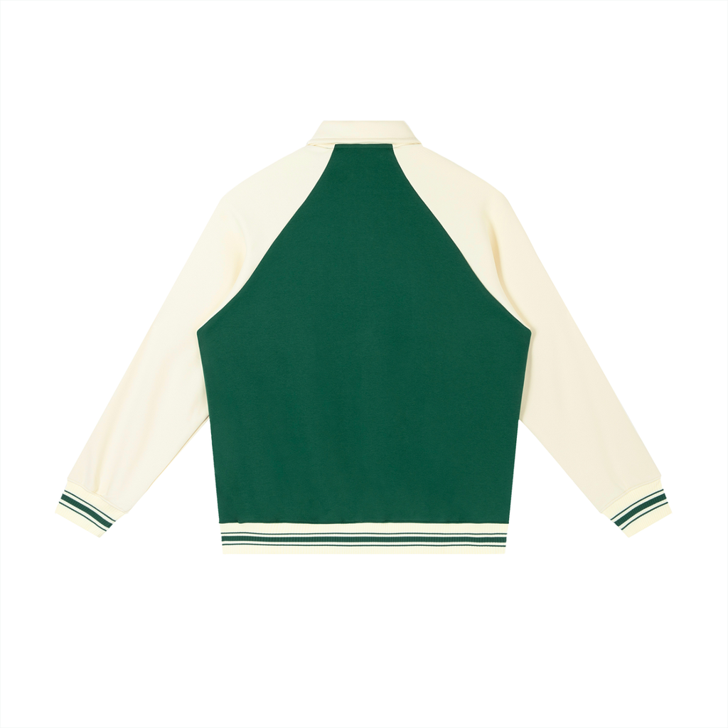 Contrast Raglan Sleeve Baseball Jackets