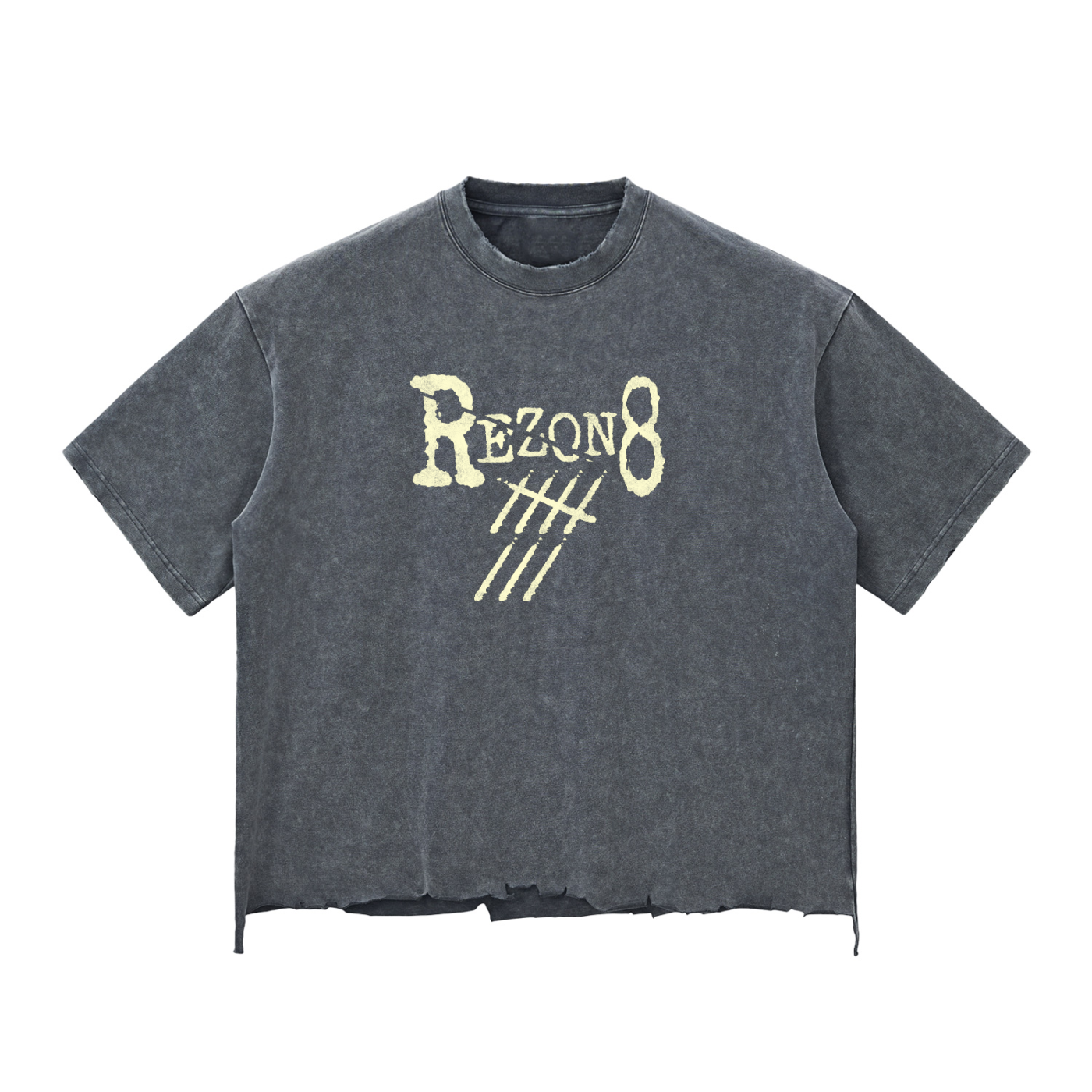 Snow Wash Raw-Hem Boxy T-shirt