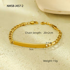Titanium Steel Bracelet 18K Gold Plating Stainless Steel Inlaid Zircon