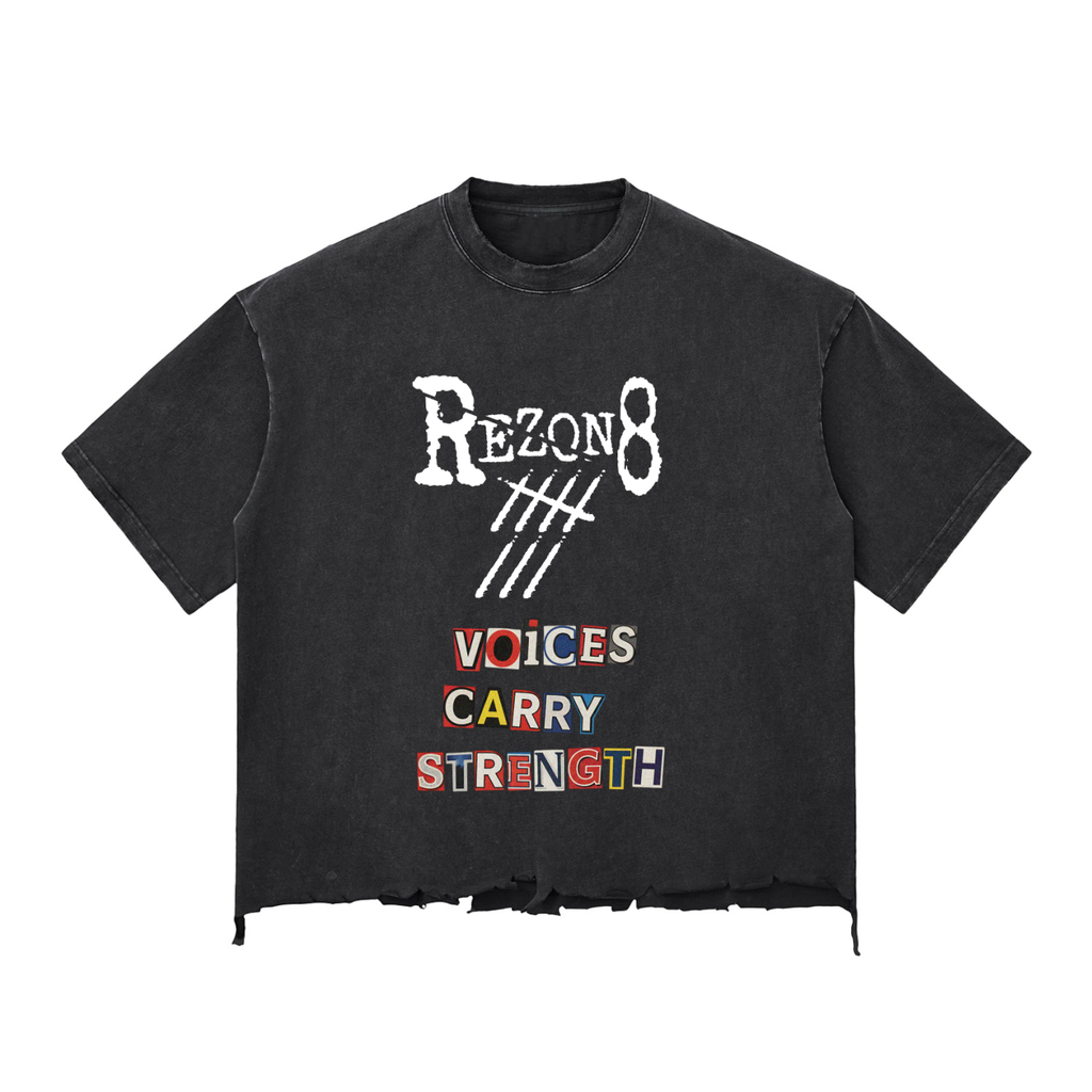 Snow Wash Raw-Hem Boxy T-shirt