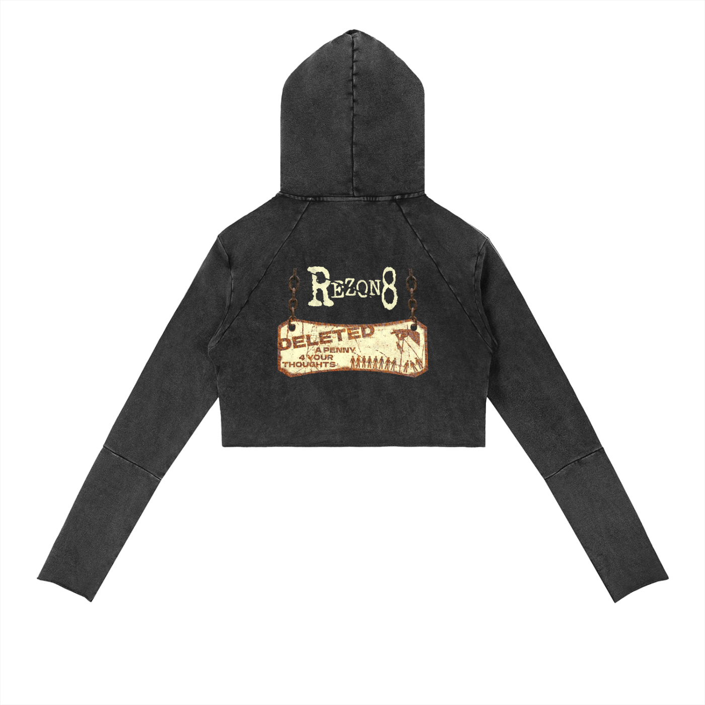 Vintage Washed Raw Edge Hoodie