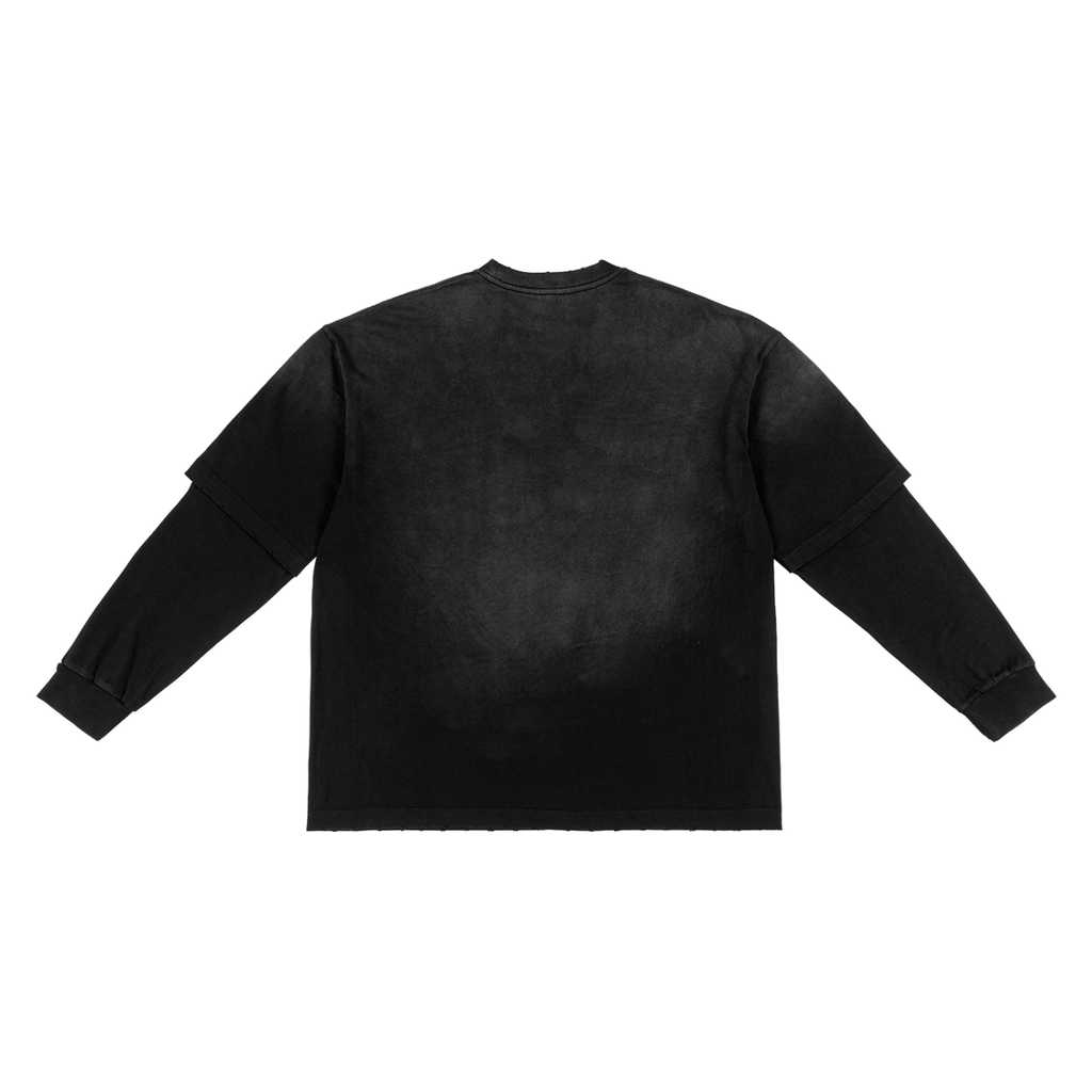 Sunfade Hand-Frayed Faux Two-Piece longsleeve T-Shirt