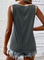 Block Edge Decor Casual Tank Top