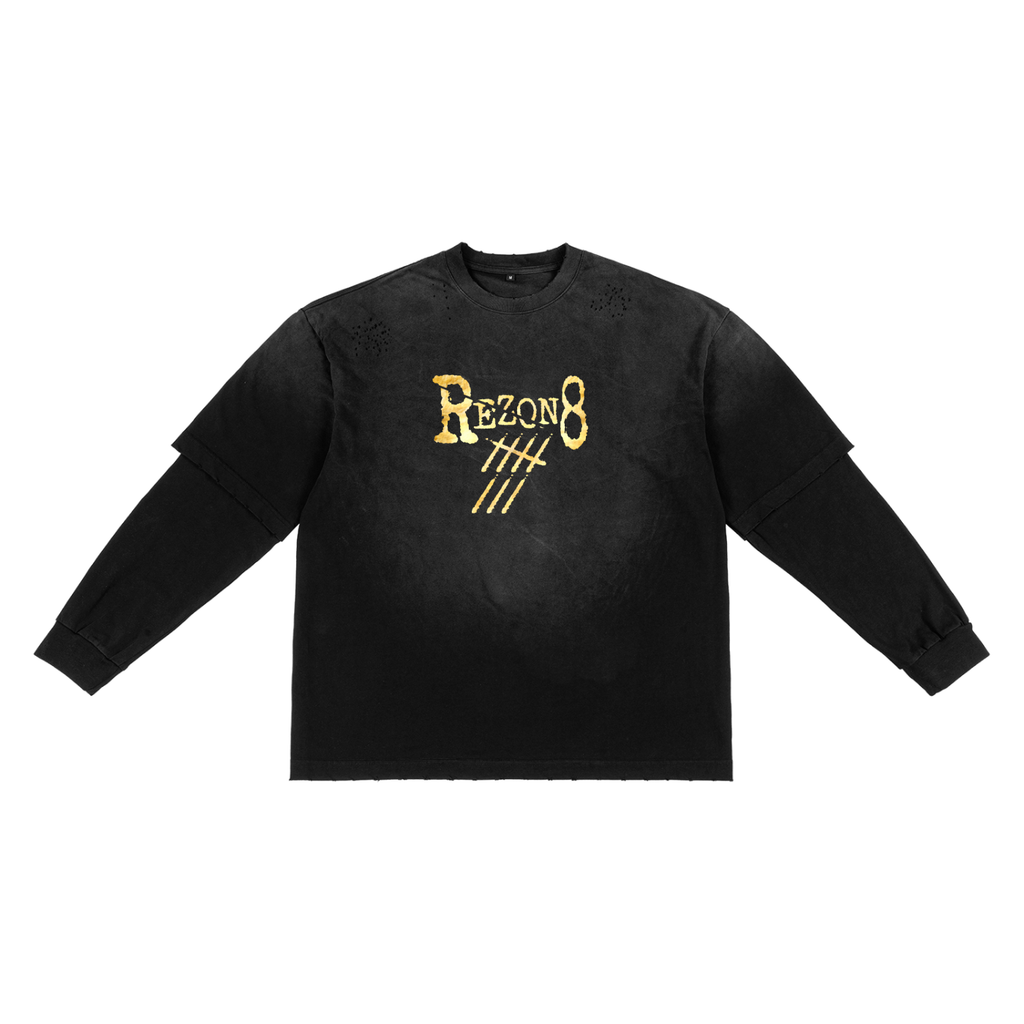 Sunfade Hand-Frayed Faux Two-Piece longsleeve T-Shirt
