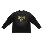 Sunfade Hand-Frayed Faux Two-Piece longsleeve T-Shirt