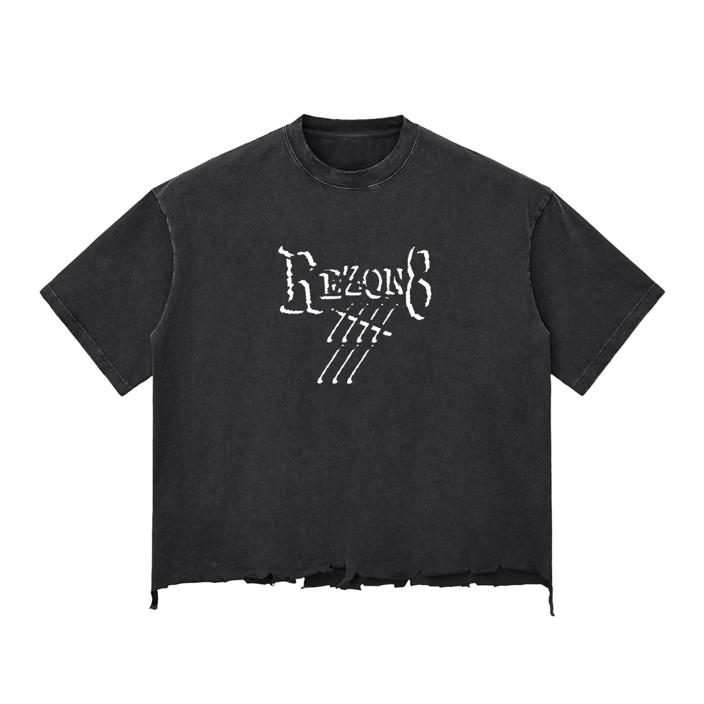 Snow Wash Raw-Hem Boxy unisex T-shirt