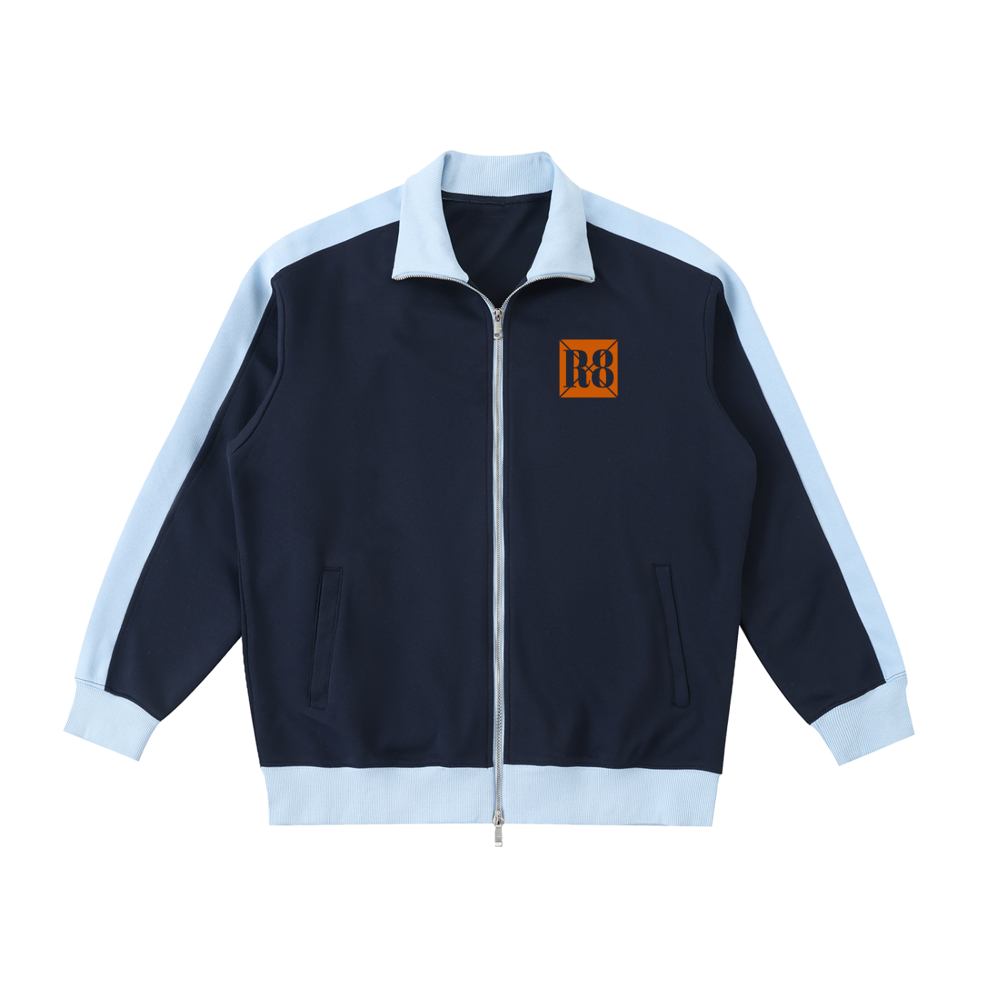 Contrast Trim Stand Collar Jacket