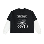 Layered Contrast Cotton longsleeve T-Shirt