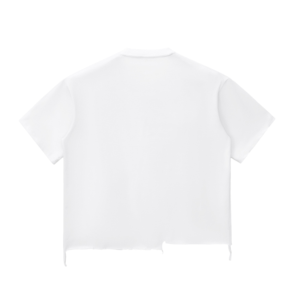 Snow Wash Raw-Hem Boxy unisex T-shirt