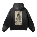 Vintage Washed Frayed Fleece Hoodie