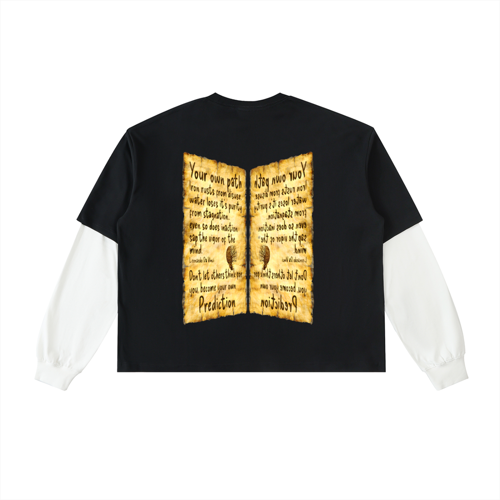 Layered Contrast Cotton longsleeve T-Shirt