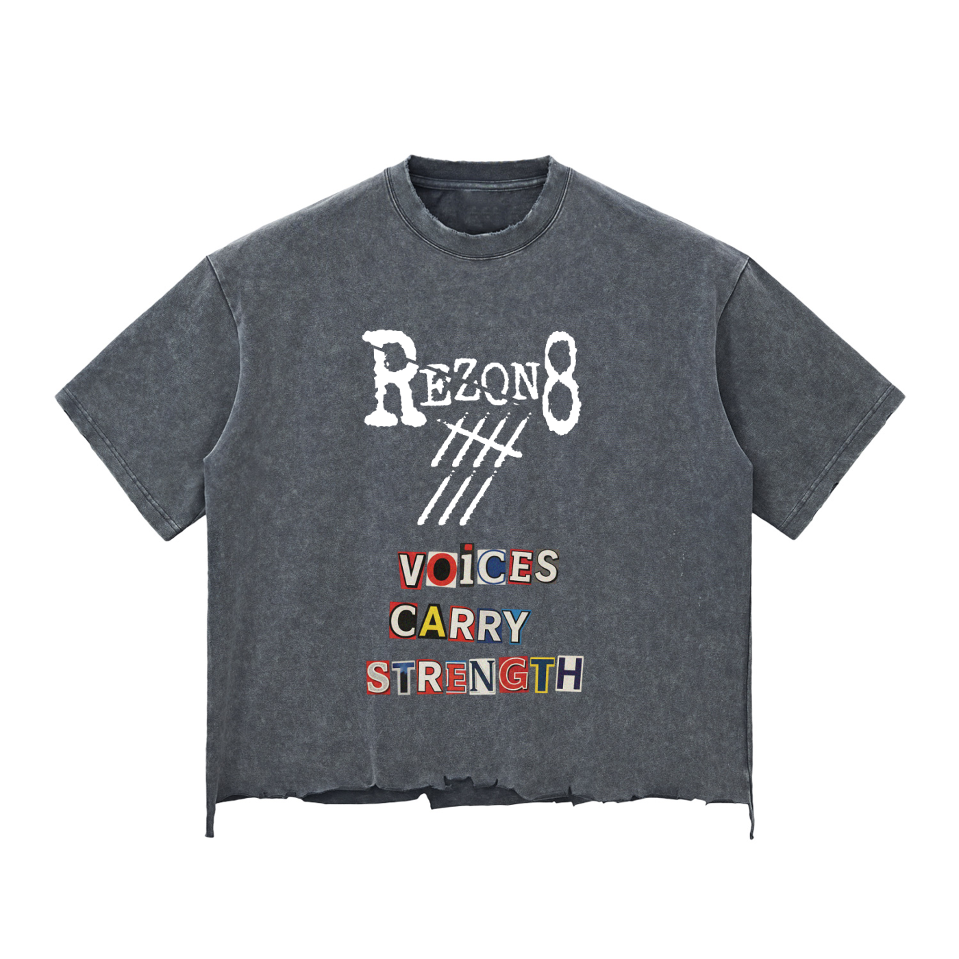 Snow Wash Raw-Hem Boxy T-shirt