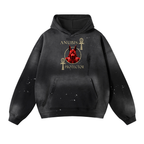 Vintage Washed Frayed Fleece Hoodie