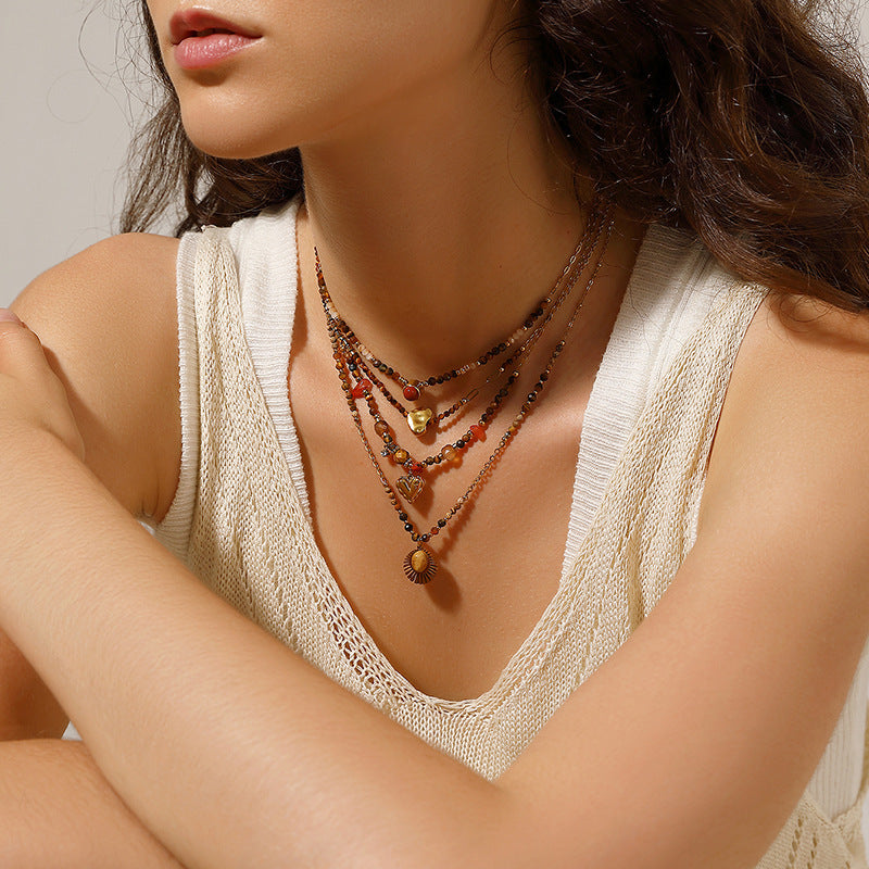 Fashionable All-match Stainless Steel Gold-plated Necklace