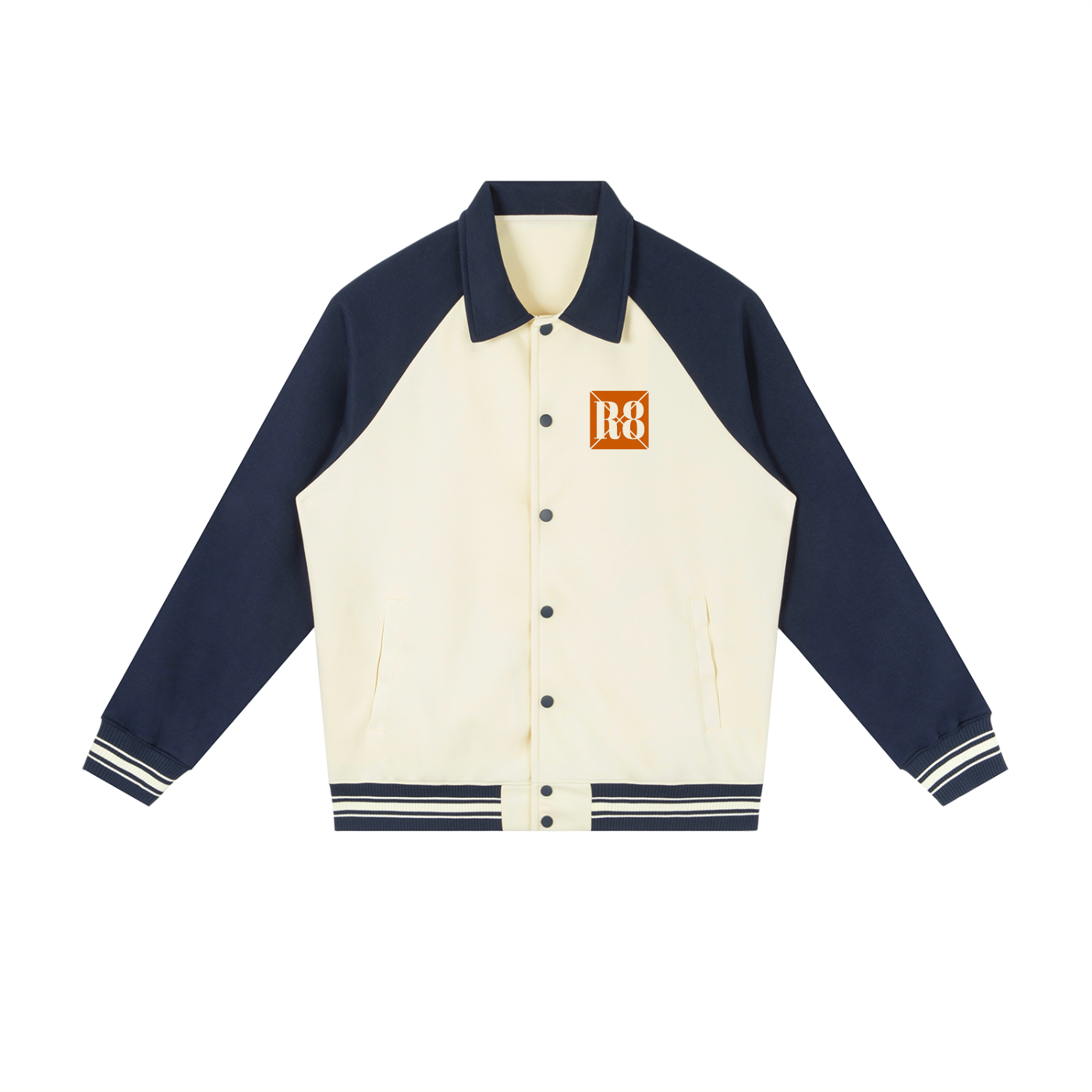 Contrast Raglan Sleeve Baseball Jacket