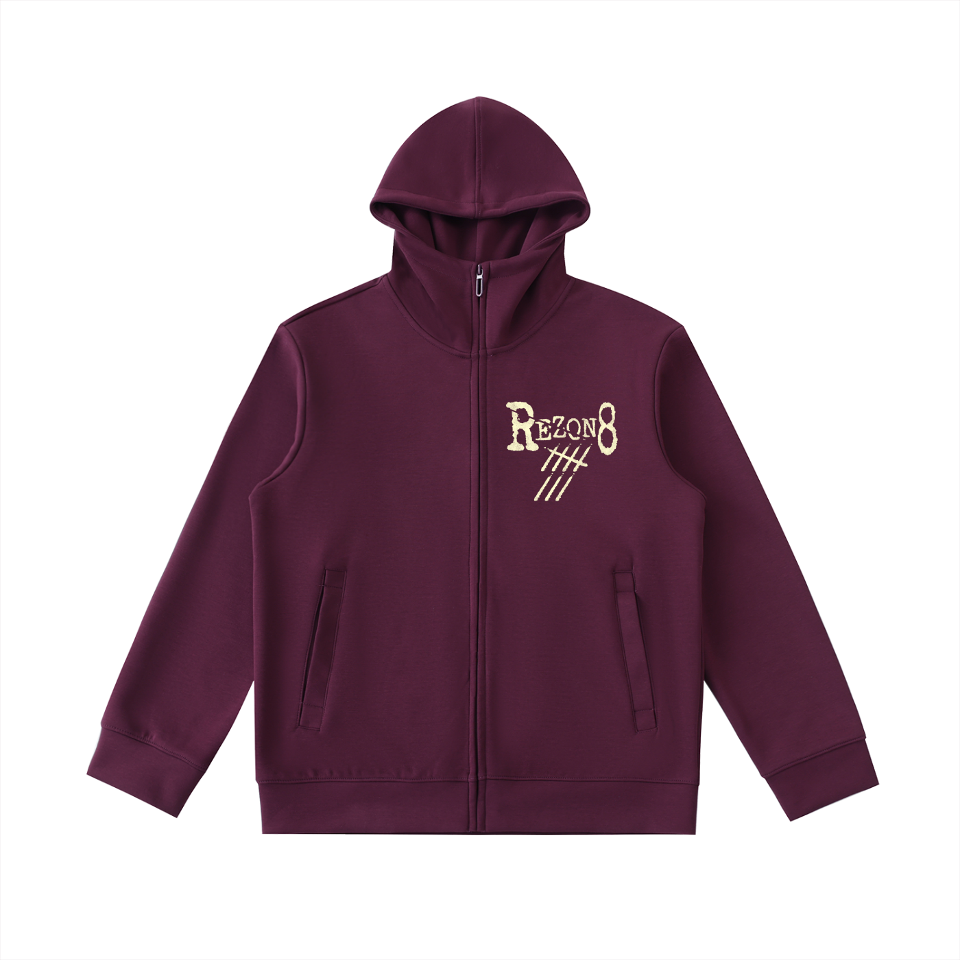 Essential Heavyweight High Neck  Zip-Up Hoodie