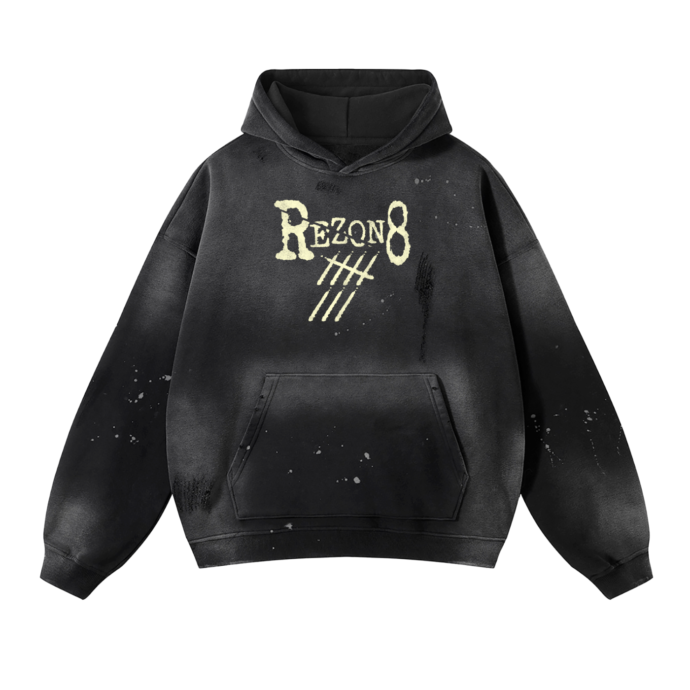 Vintage Washed Frayed Fleece Hoodie