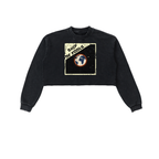 Snow Washed Raw Edge Cropped Sweatshirt