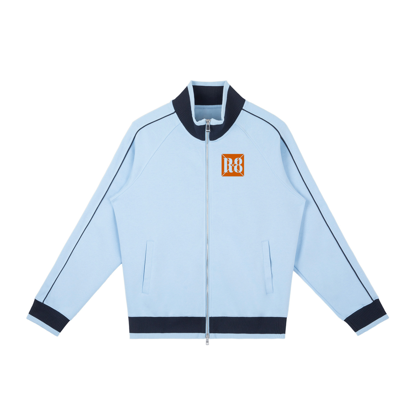 Color Block Raglan Sleeve Zip Track Jacket
