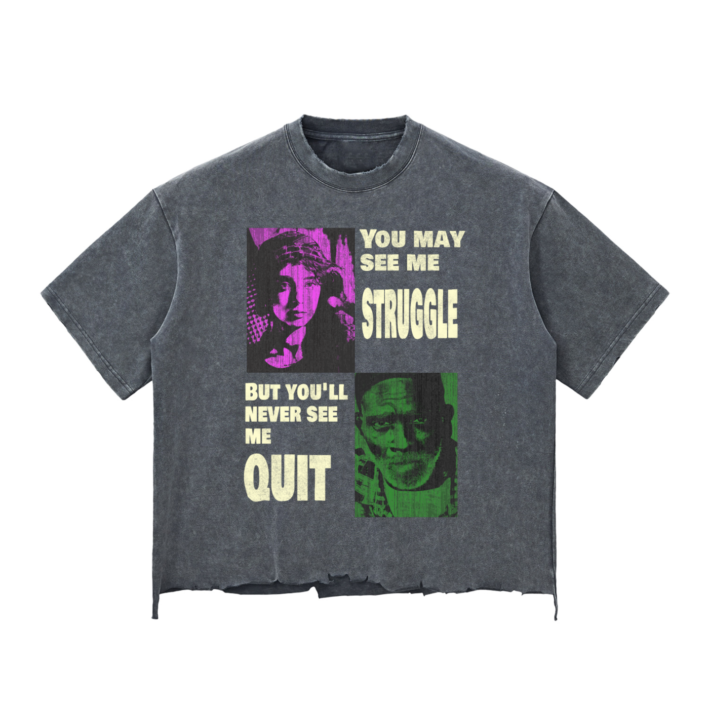 Snow Wash Raw-Hem Boxy T-shirt