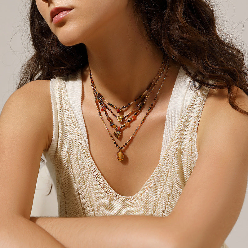 Fashionable All-match Stainless Steel Gold-plated Necklace