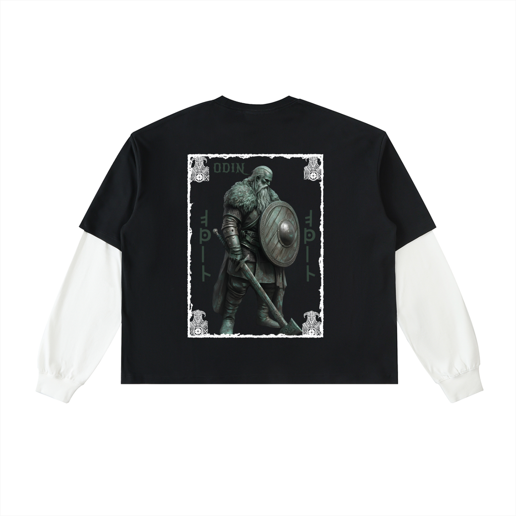 Layered Contrast Cotton longsleeve T-Shirt