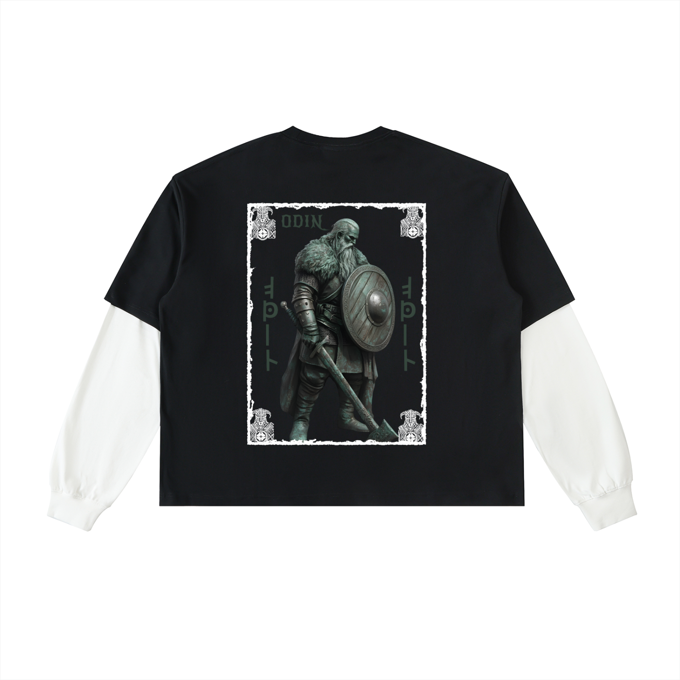 Layered Contrast Cotton longsleeve T-Shirt