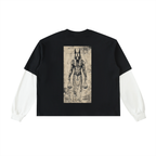 Layered Contrast Sleeve Cotton T-Shirt