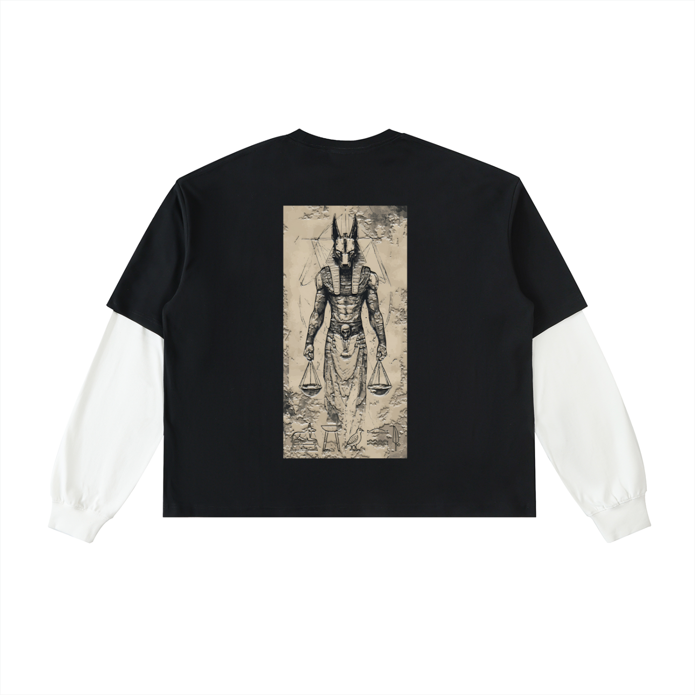 Layered Contrast Sleeve Cotton T-Shirt