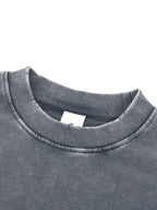 Snow Washed Raw Edge Cropped Sweatshirt