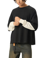 Layered Contrast Cotton longsleeve T-Shirt