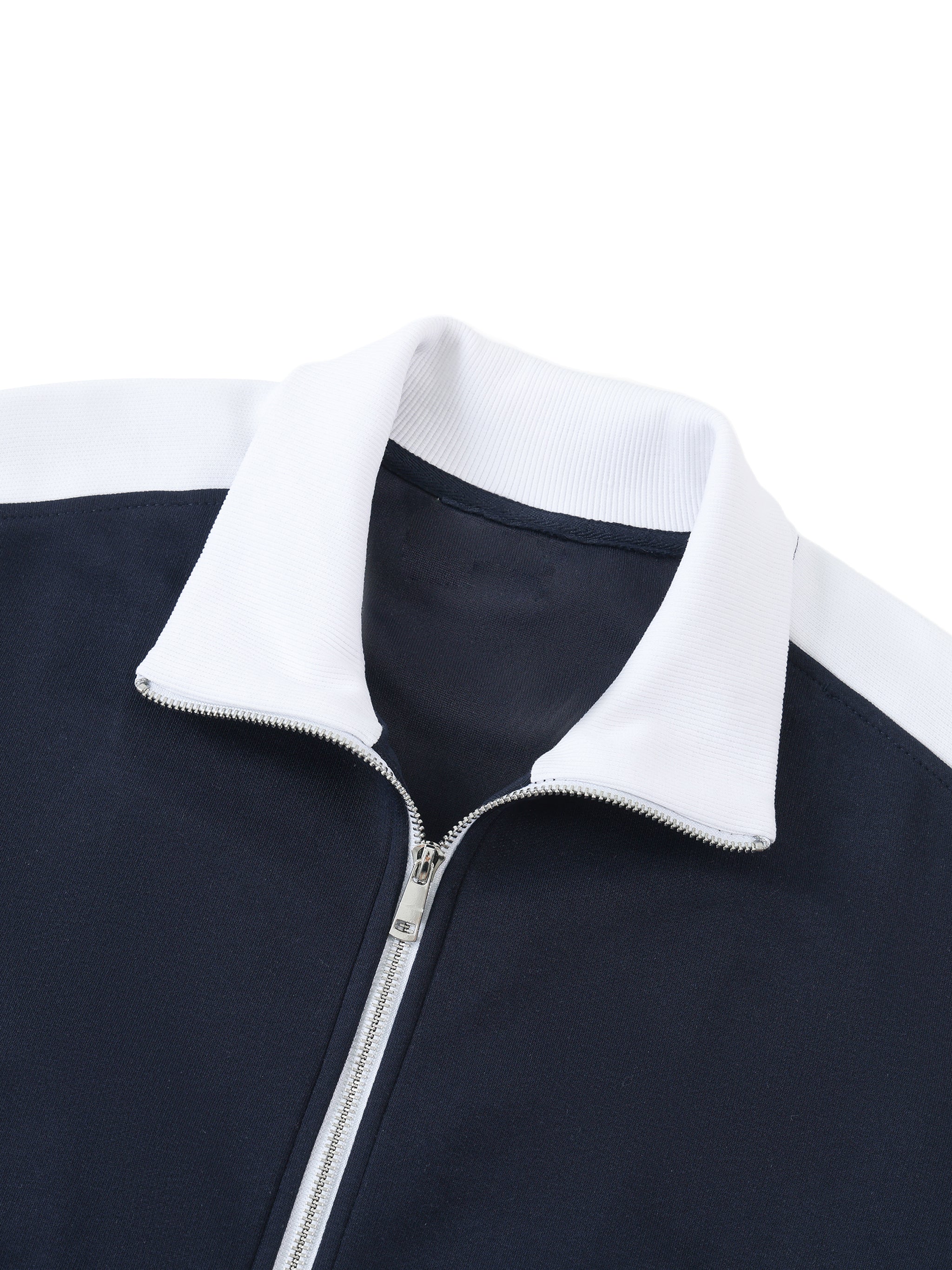 Contrast Trim Stand Collar Jacket