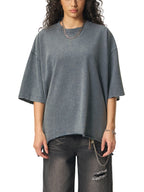 Snow Wash Raw-Hem Boxy unisex T-shirt