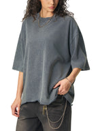 Snow Wash Raw-Hem Boxy unisex T-shirt