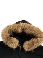 Sun Fade Boxy Detachable Fur Hoodie