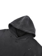 Vintage Washed Frayed Fleece Hoodie